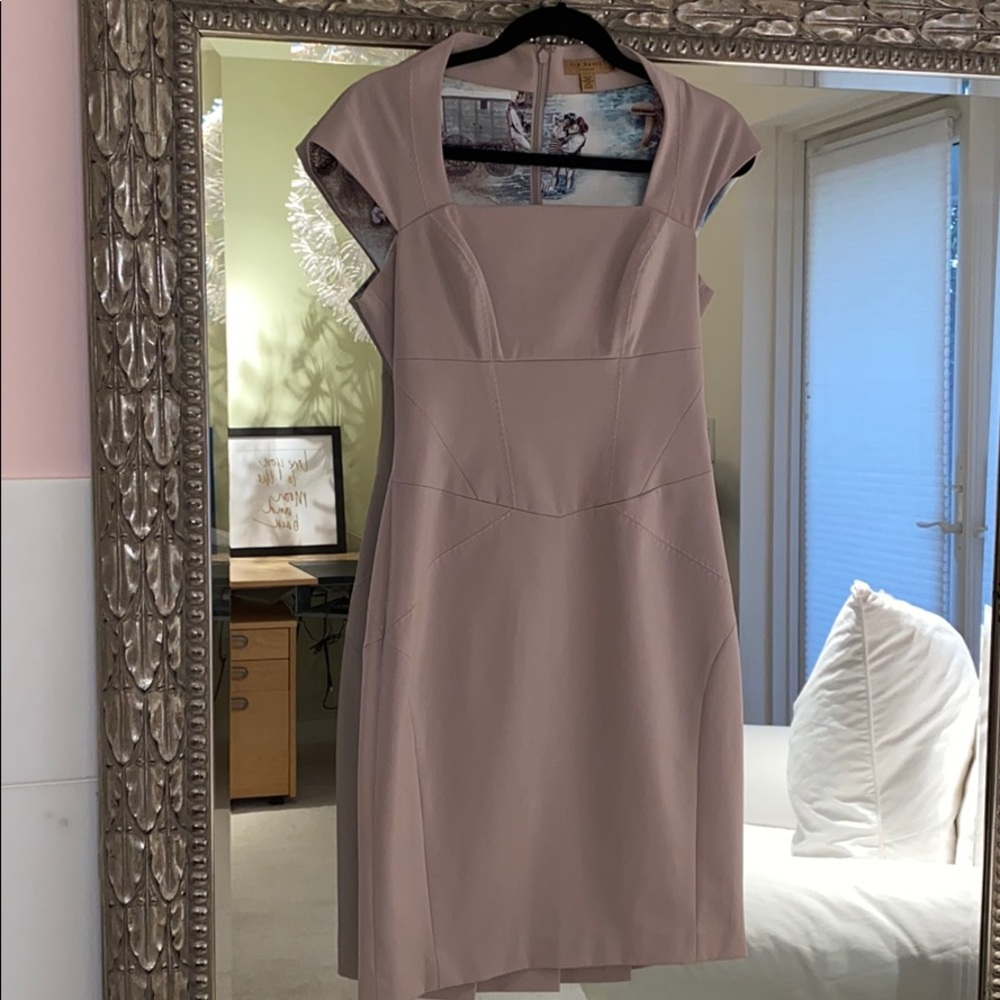 Ted Baker Blush Pink Pencil Dress with pleats